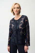 Laser Cut Leatherette Giraffe Print Fitted Jacket