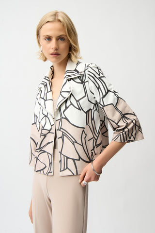 Joseph Ribkoff Faux Suede Abstract Print Swing Jacket-261908
