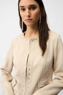 Joseph Ribkoff Scuba Suede Straight 4-Pocket Jacket With Button-261909