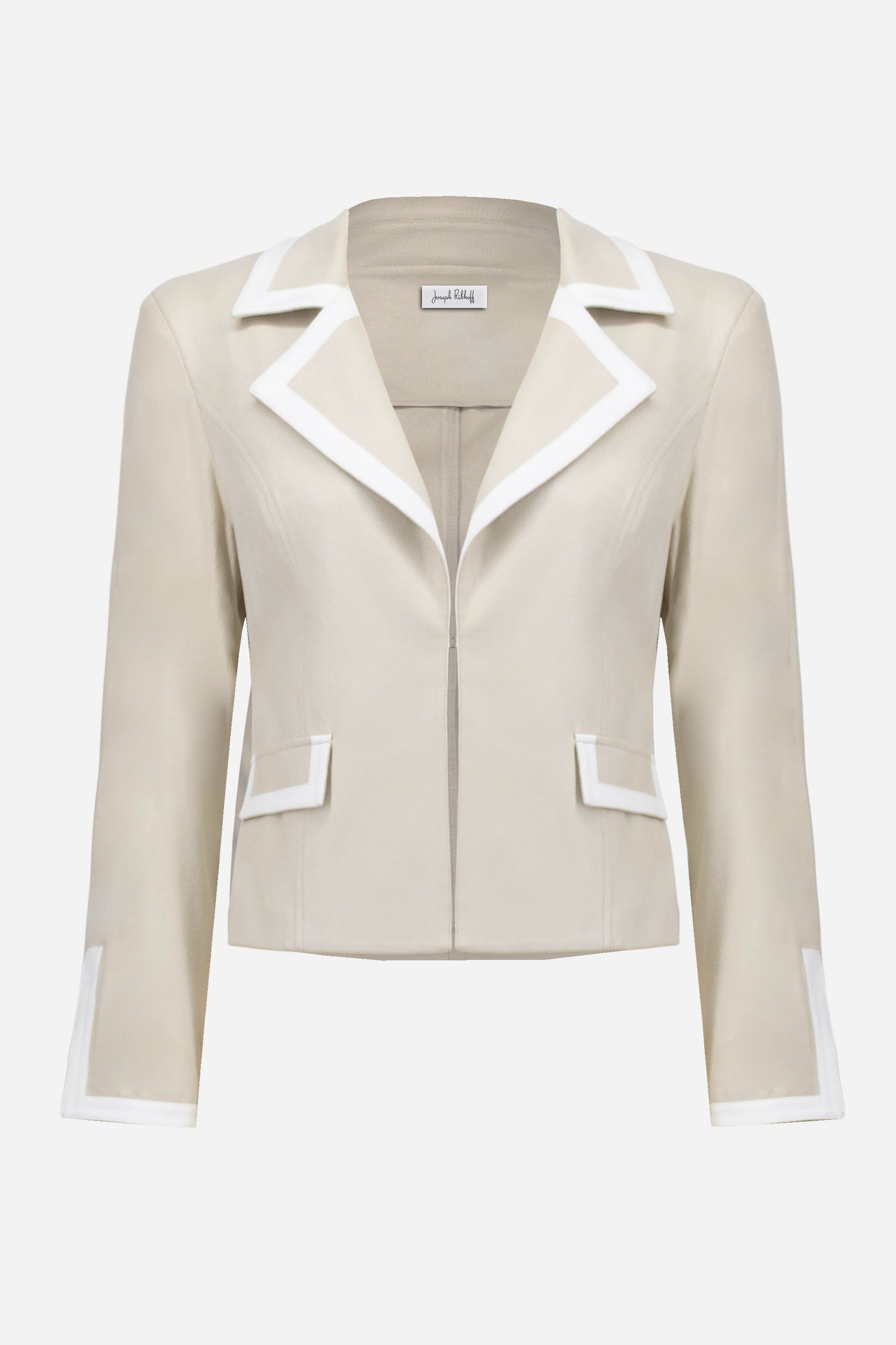 Foiled Faux Suede Fitted Jacket with Contrast Binding