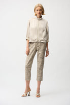 Satin Boxy Blouson Jacket With Drawstring Hem