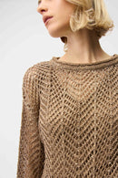 Joseph Ribkoff  Sequins Yarn Chevron Print Long Sleeve Sweater-261915