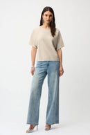 Joseph Ribkoff Sequins Yarn Short Sleeve Sweater-261917