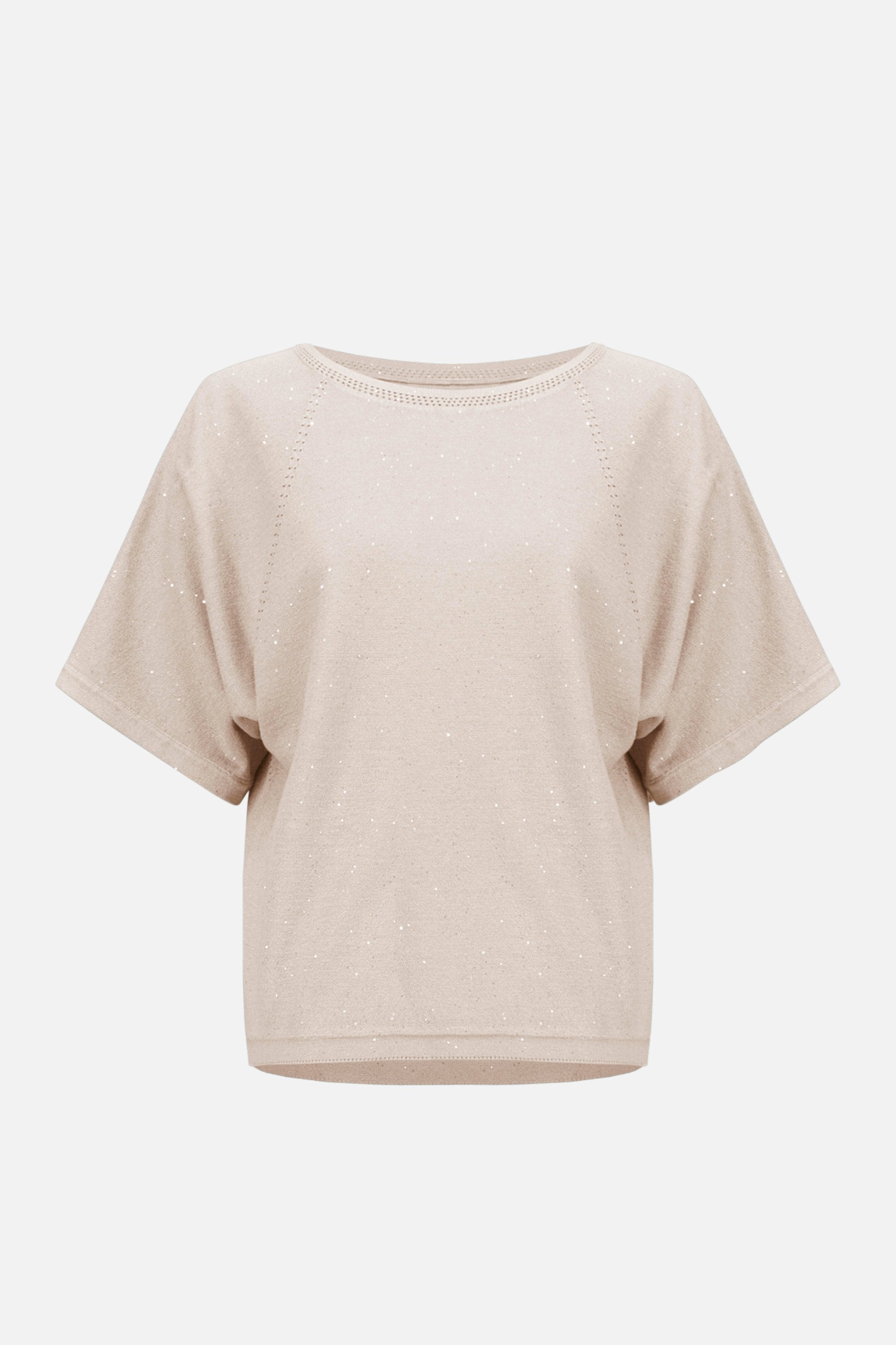 Joseph Ribkoff Sequins Yarn Short Sleeve Sweater-261917