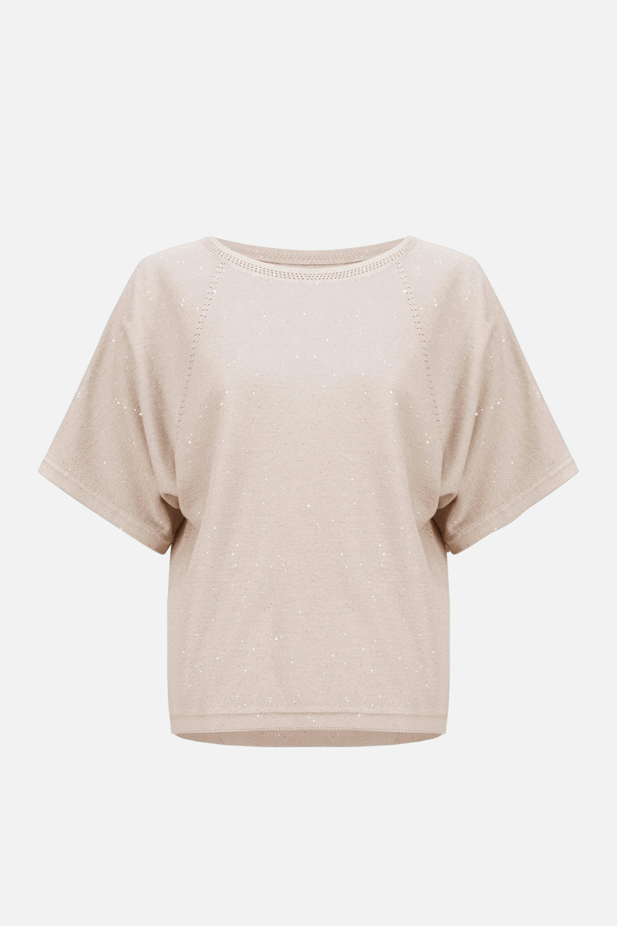 Sequins Yarn Short Sleeve Sweater