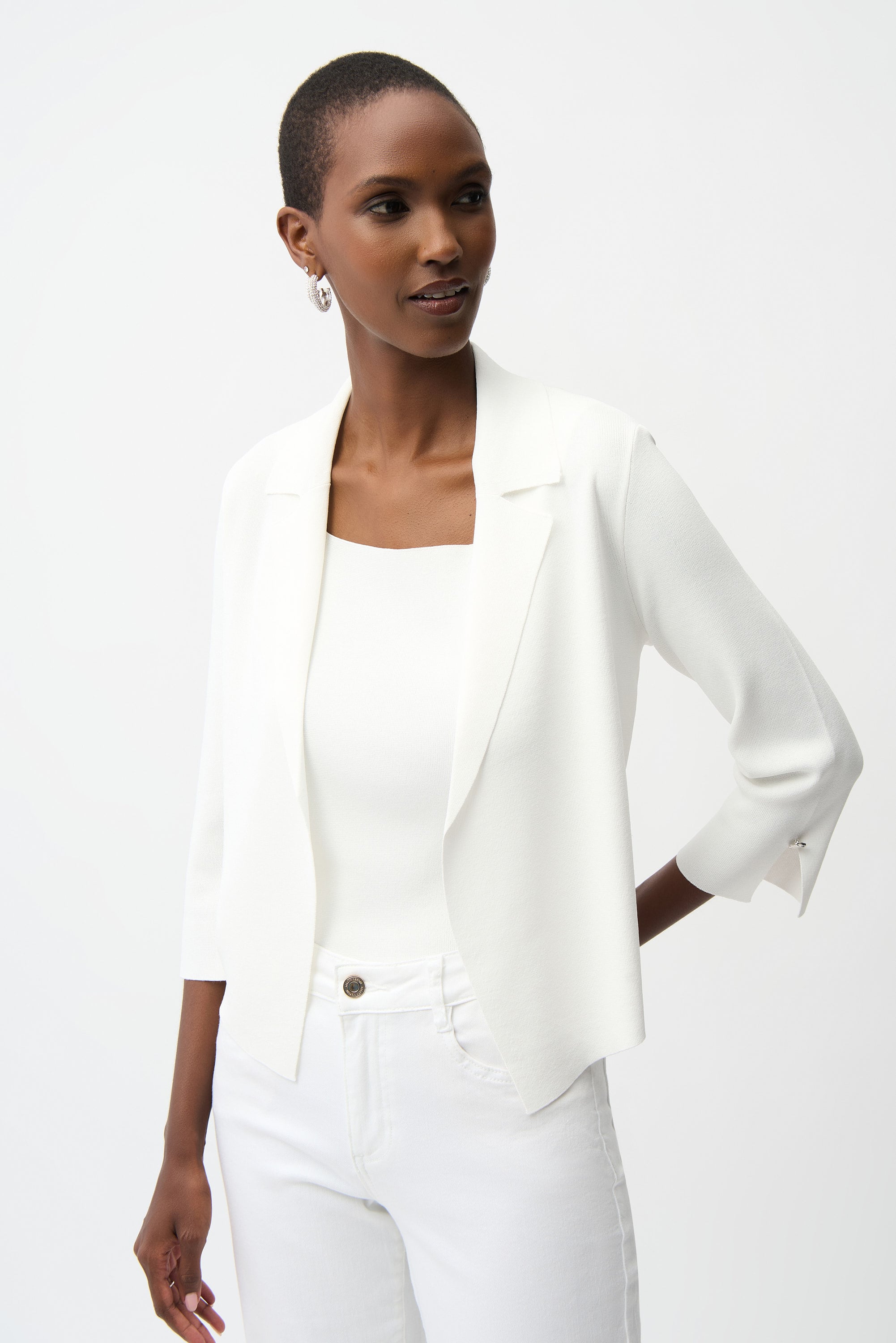 Viscose Blend Open-Front Cardigan