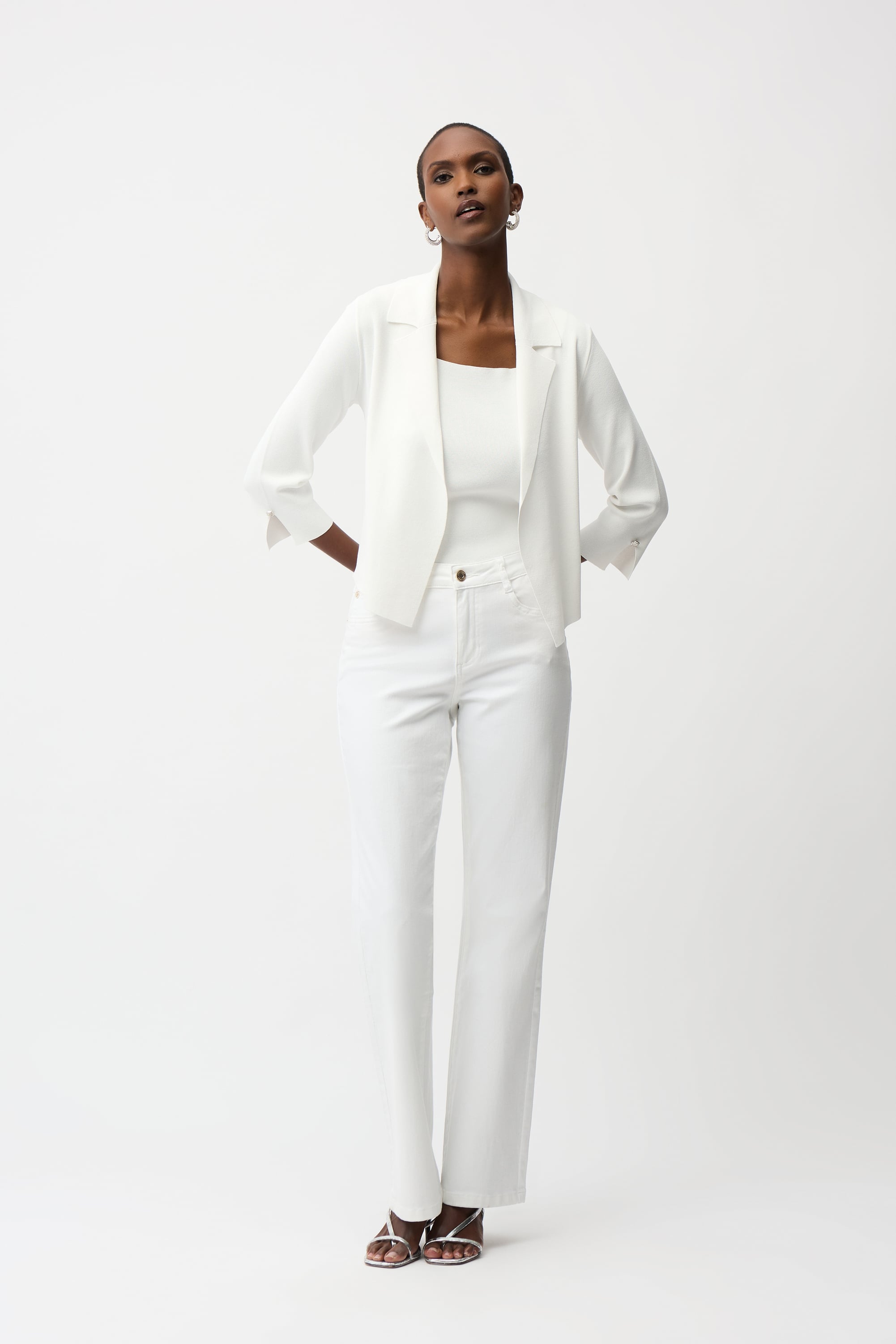 Viscose Blend Open-Front Cardigan