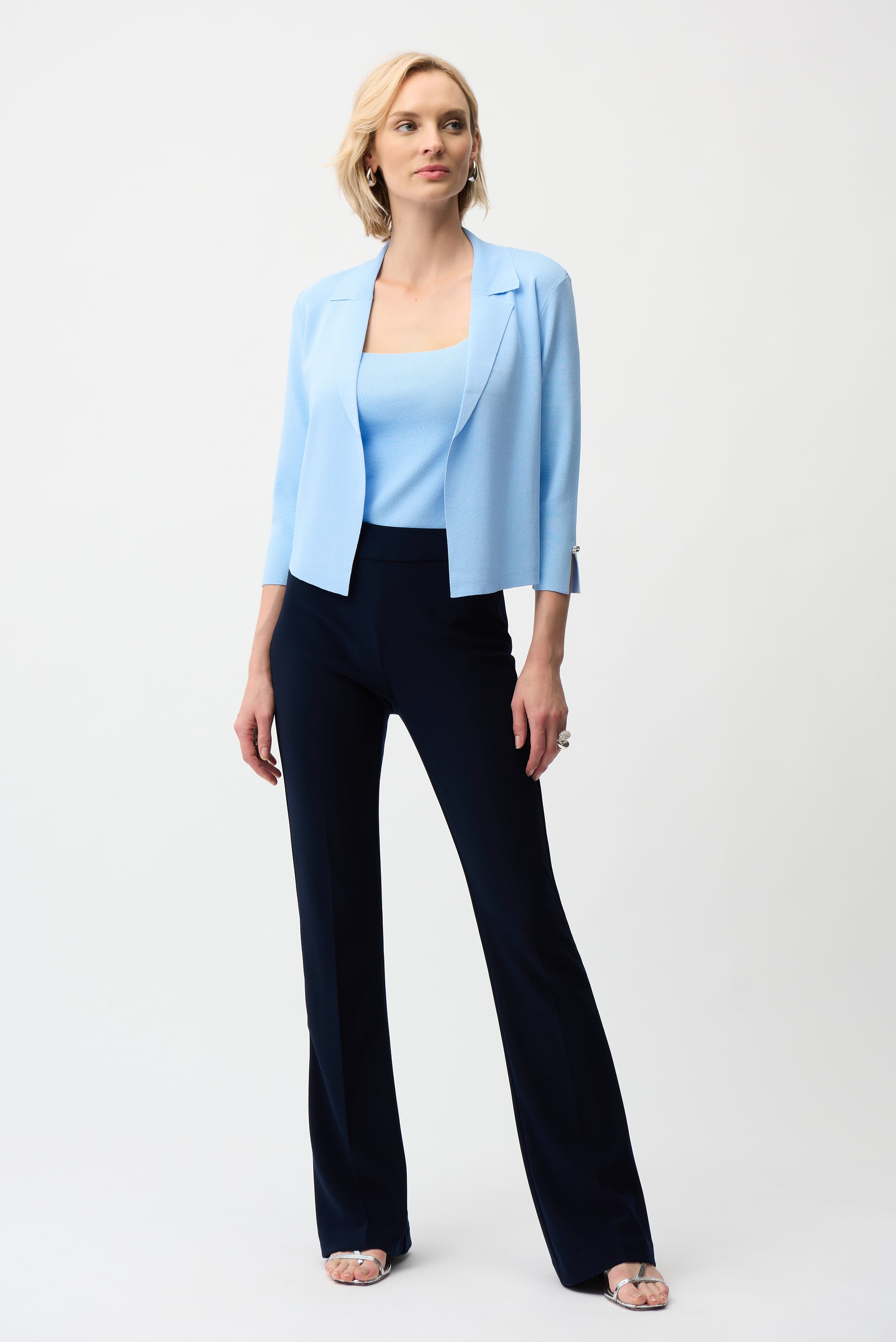 Viscose Blend Open-Front Cardigan