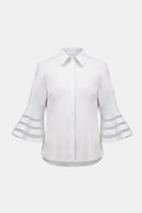 Joseph Ribkoff  Straight Blouse with Organza Bell Sleeves-261933