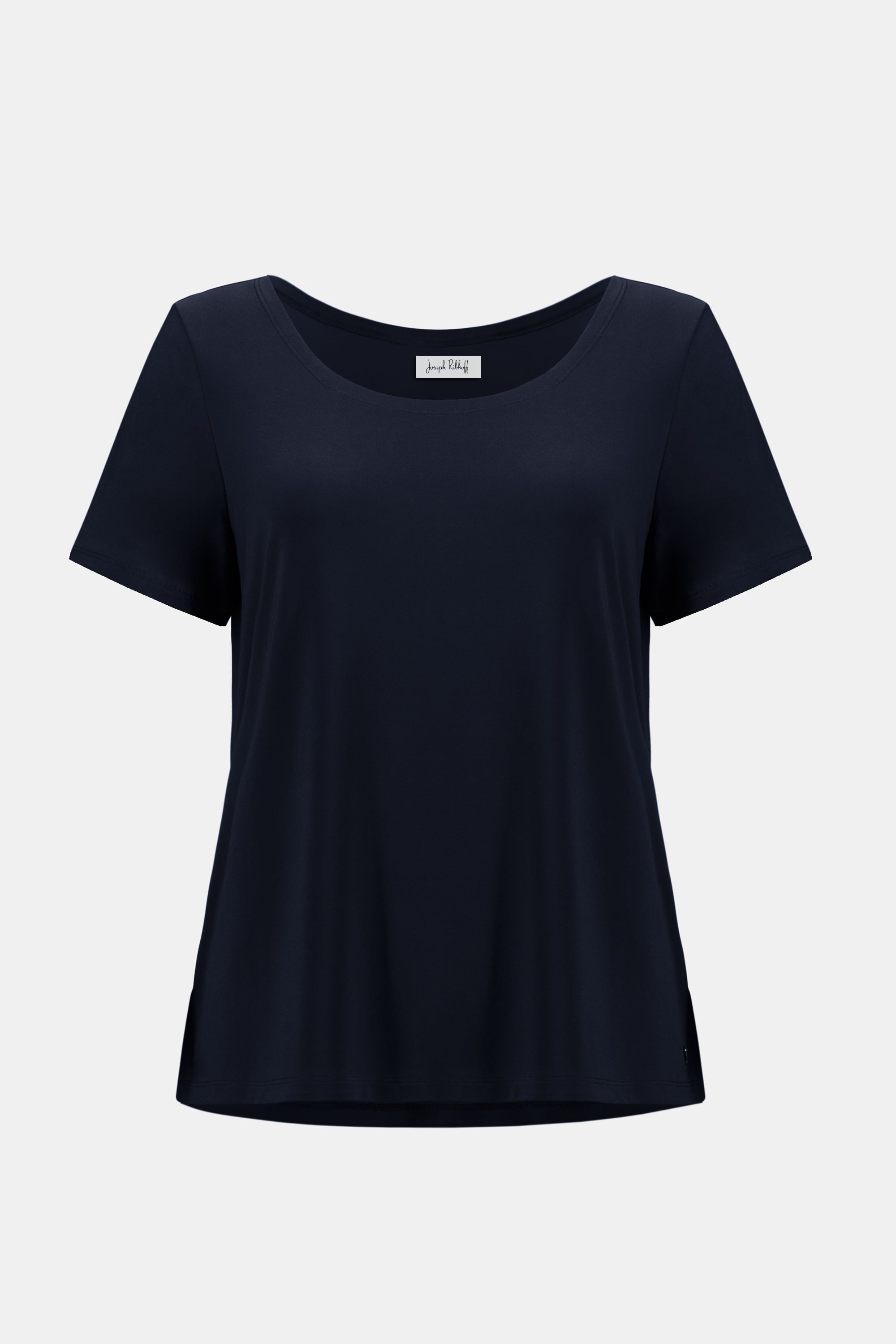 Silky Knit Fit and Flare Short Sleeve Top