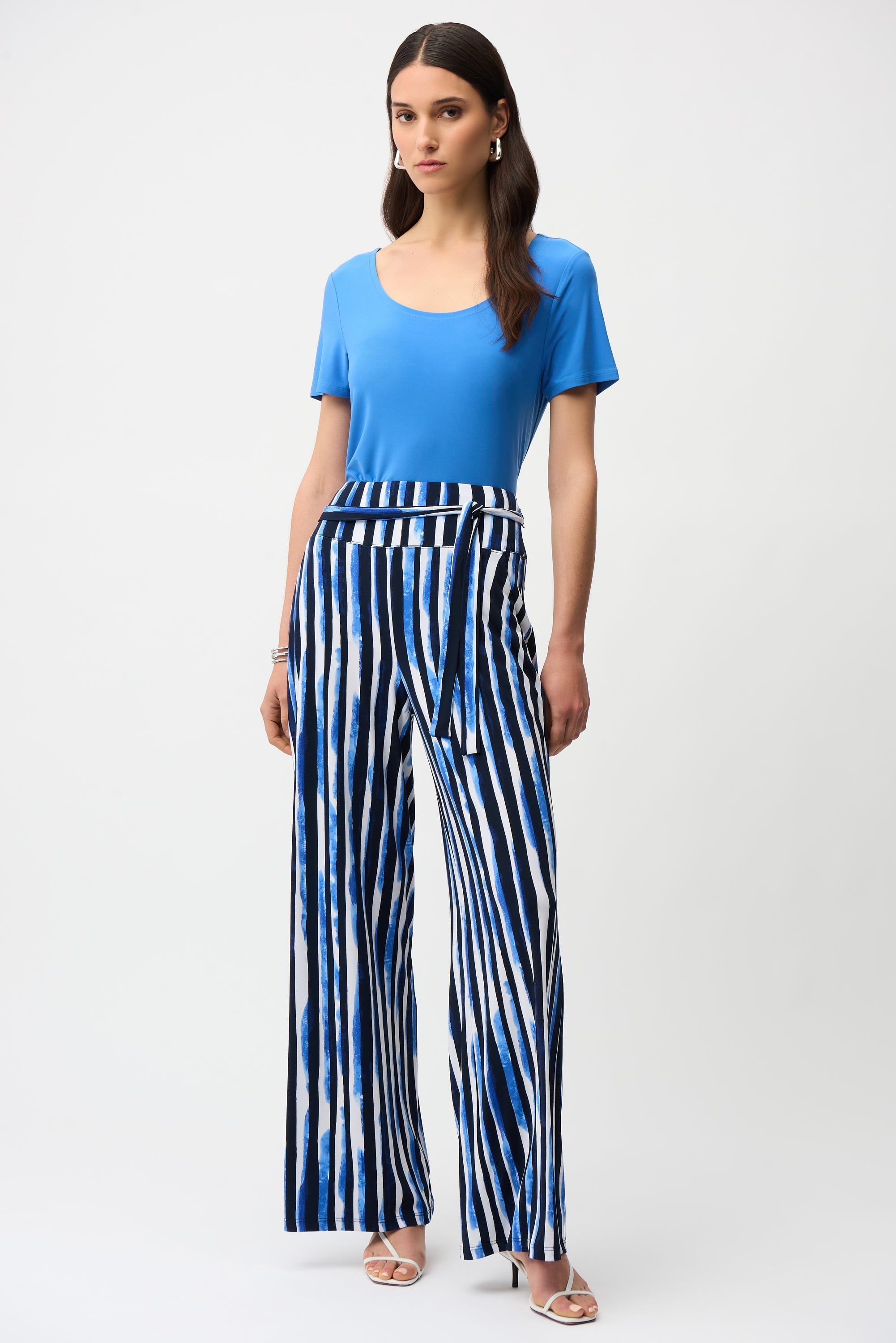 Silky Knit Fit and Flare Short Sleeve Top
