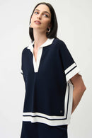 Joseph Ribkoff Viscose Blend Boxy Sweater With Stripe Detail-261941
