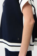Joseph Ribkoff Viscose Blend Boxy Sweater With Stripe Detail-261941