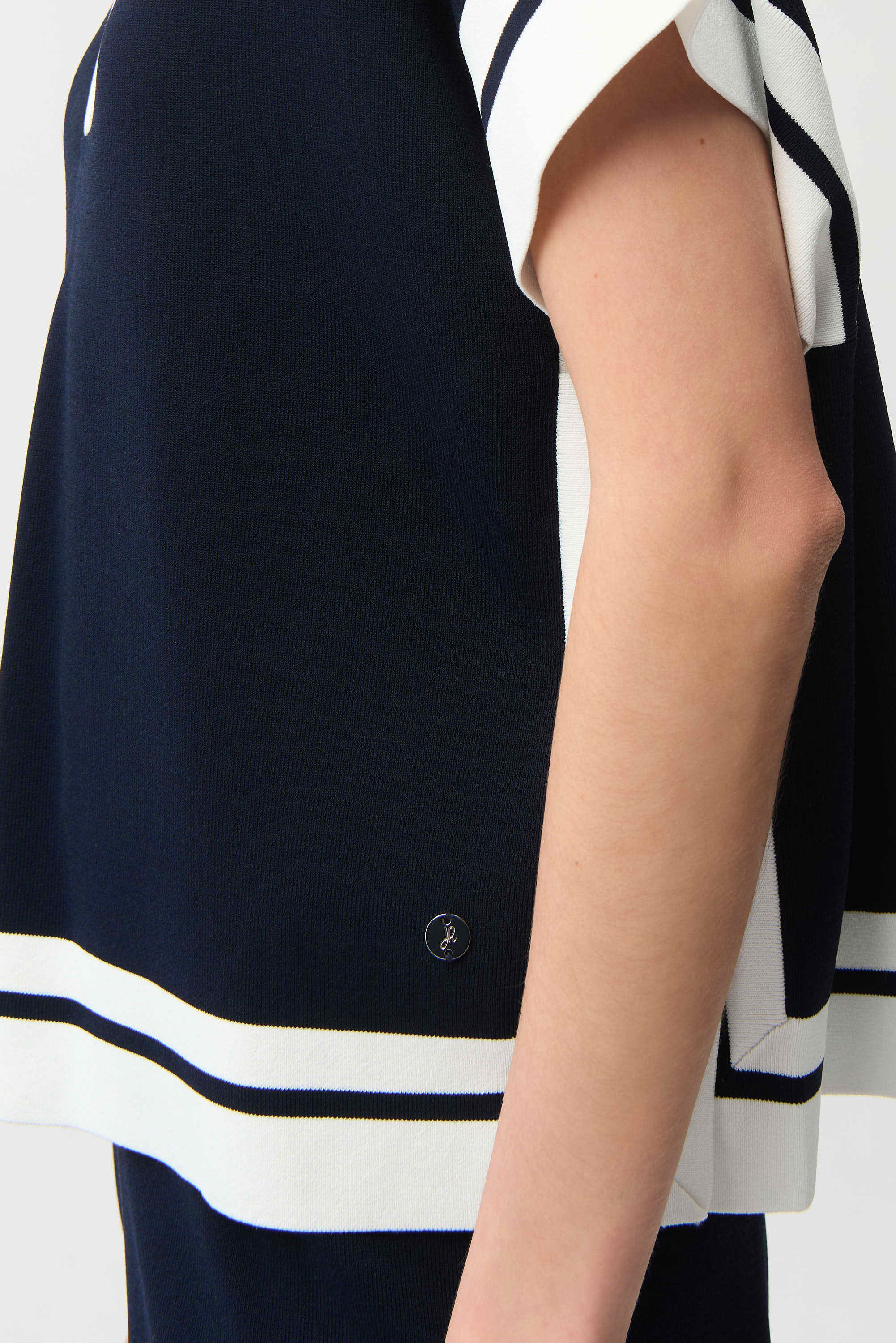Joseph Ribkoff Viscose Blend Boxy Sweater With Stripe Detail-261941