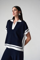 Joseph Ribkoff Viscose Blend Boxy Sweater With Stripe Detail-261941