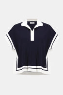 Joseph Ribkoff Viscose Blend Boxy Sweater With Stripe Detail-261941
