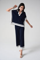 Viscose Blend Culotte pants With Stripe Detail