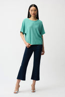 Joseph RIbkoff Knit Denim Cropped Flare Pant-261953