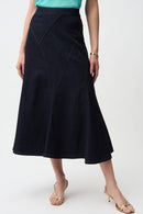 Jospeh Ribkoff Denim Flare Skirt With Exposed Zipper-261969