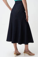 Jospeh Ribkoff Denim Flare Skirt With Exposed Zipper-261969