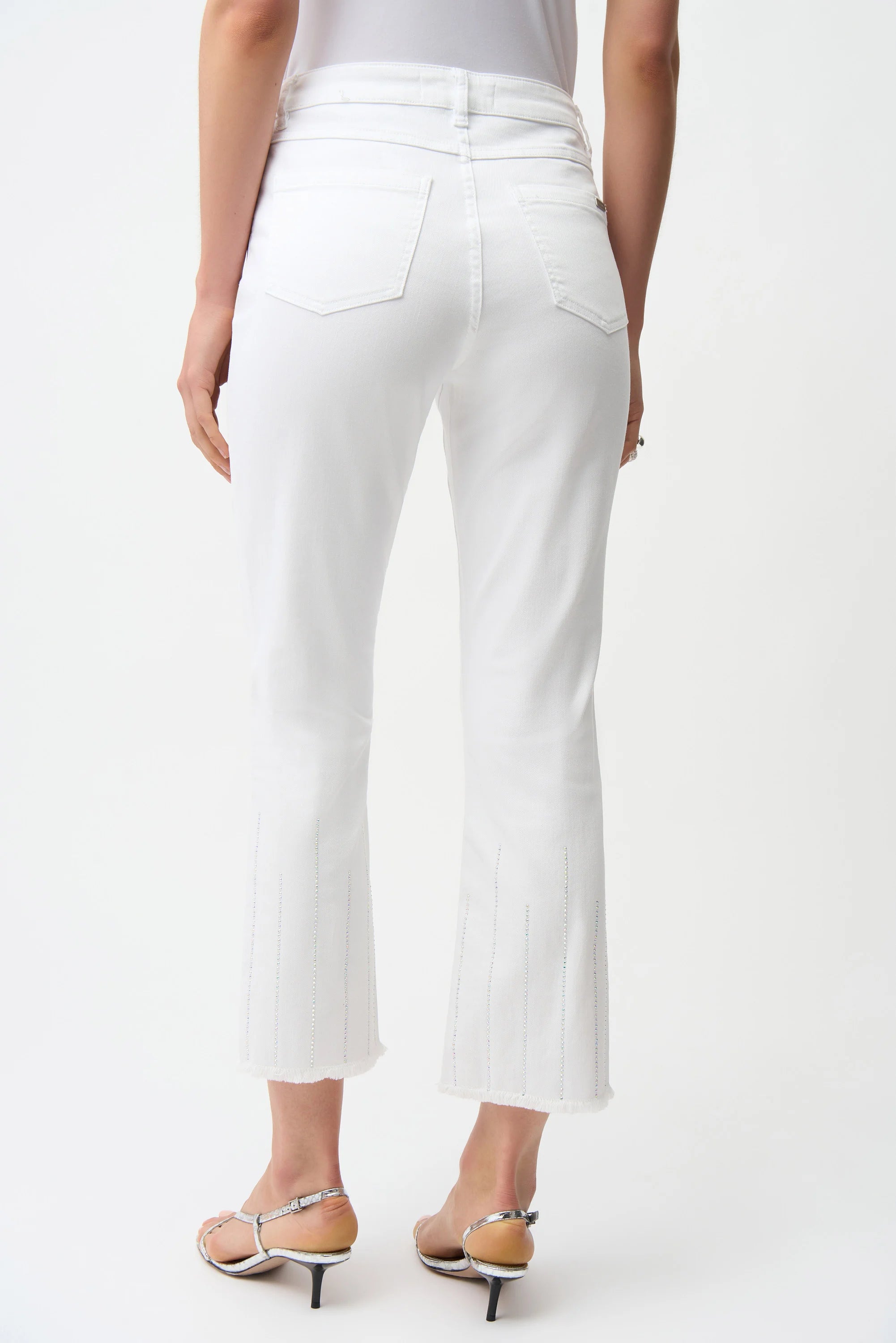 Joseph Ribkoff Straight Crop Jeans With Rhinestones-261945