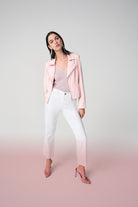 Straight Crop Jeans With Rhinestones