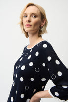 Viscose Blend Polka Dot Print Relaxed Fit Sweater