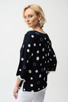 Viscose Blend Polka Dot Print Relaxed Fit Sweater