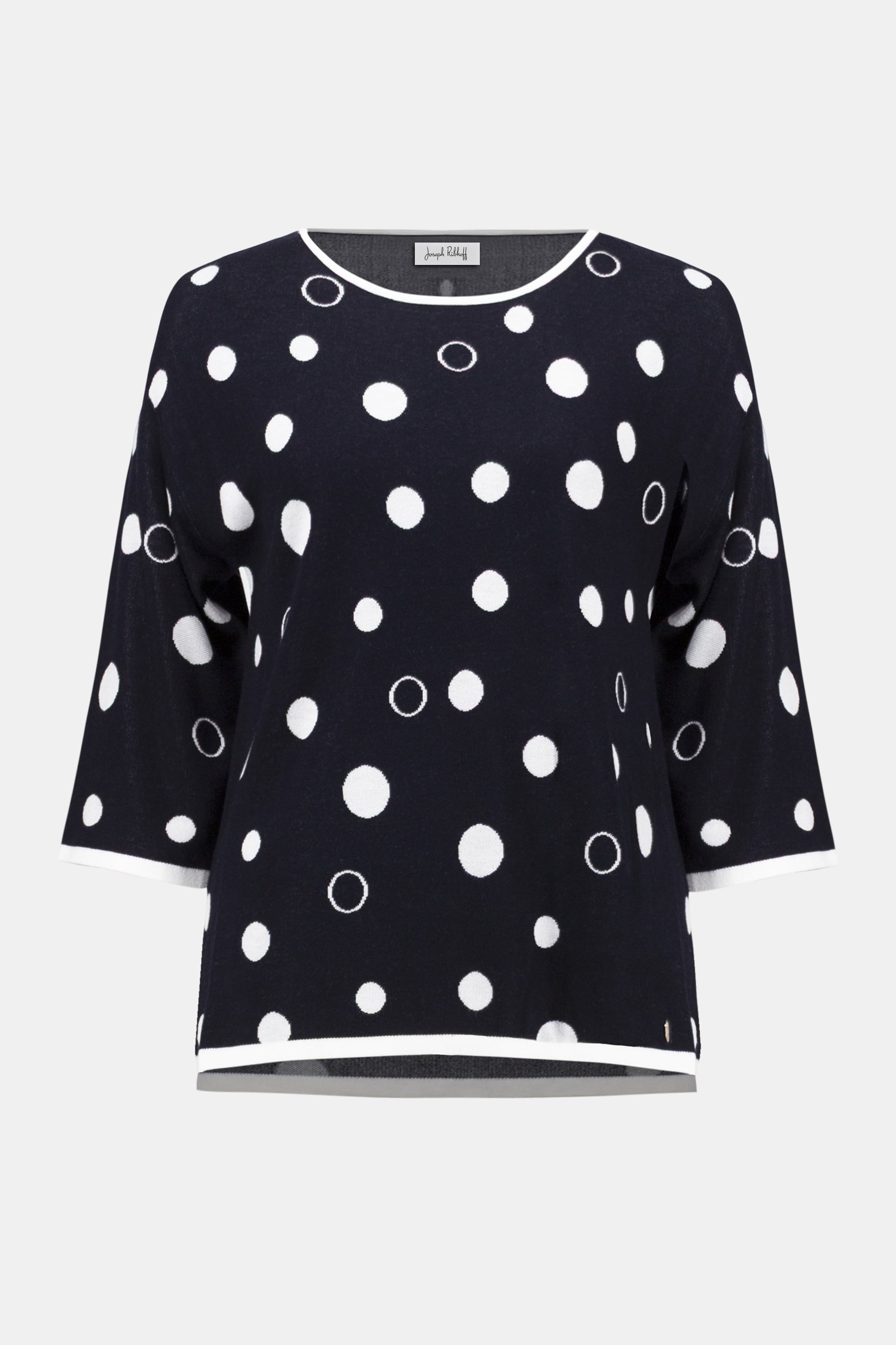 Viscose Blend Polka Dot Print Relaxed Fit Sweater