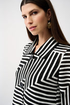 Satin And Mesh Abstract Print Jacket With Bell Sleeve