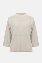 Brushed Viscose Straight Sweater with Mock Neck