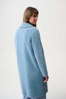Joseph Ribkoff Feather Yarn Sweater Coat with Pearl Trim-261997