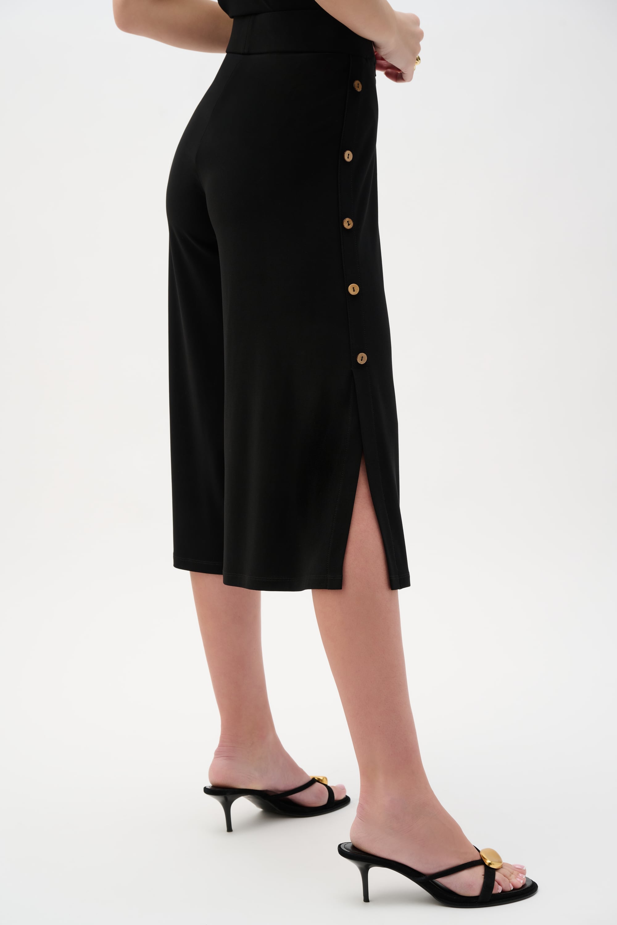 Silky Knit Wide Leg Culotte Pants