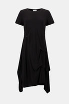 Silky Knit Trapeze Dress With Boat Neck