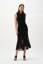 Joseph Ribkoff Silky Knit And Chiffon Flounce Dress-262035, colour 11