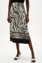 Recycled Woven Animal Print Straight Skirt