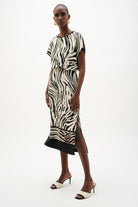 Recycled Woven Animal Print Straight Skirt