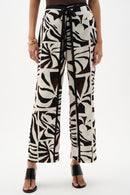 Joseph Ribkoff Woven Gauze Tropical Print Wide Leg Pants-262056