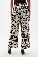 Joseph Ribkoff Woven Gauze Tropical Print Wide Leg Pants-262056