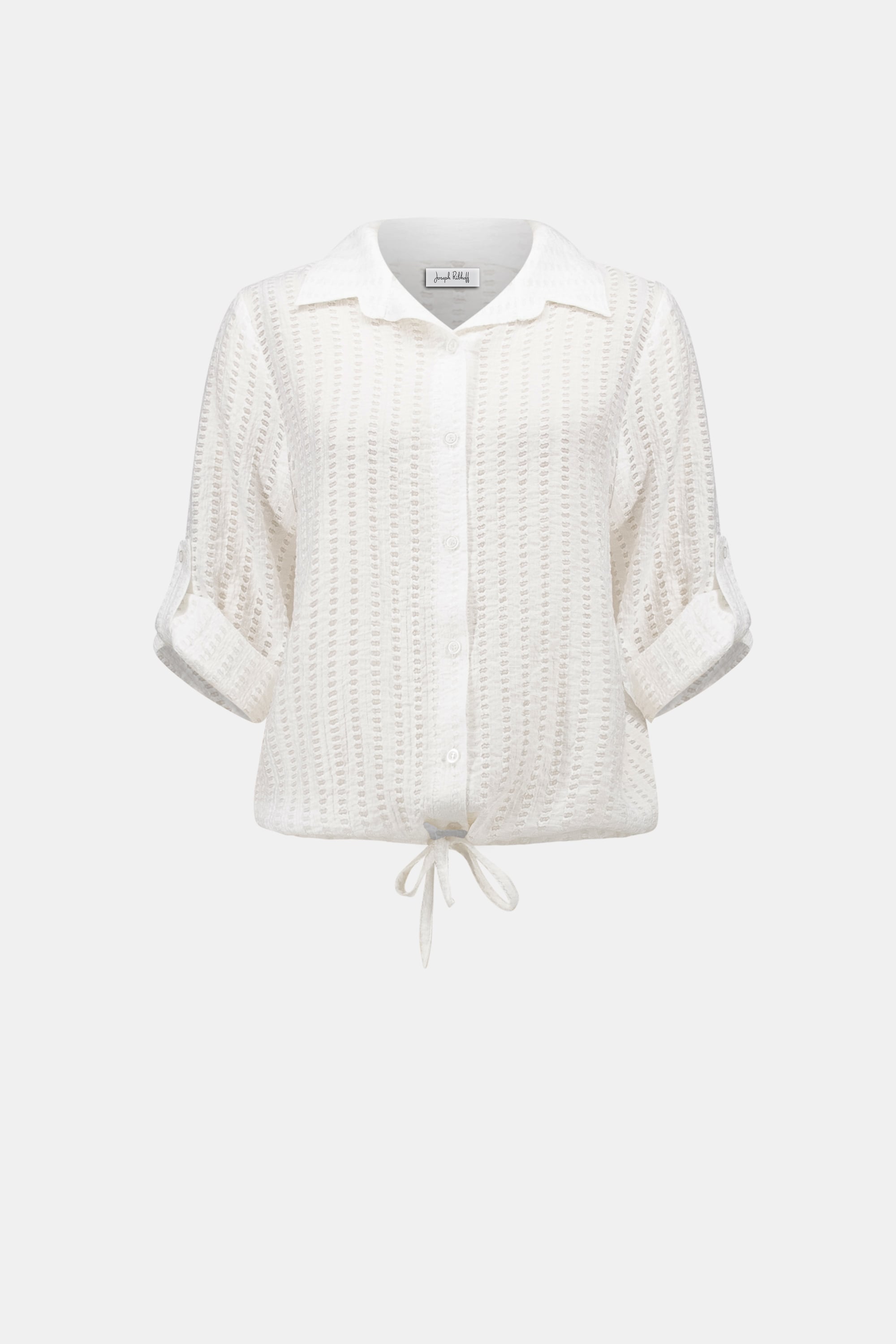 Woven Novelty Cocoon Blouse With Drawstring Hem