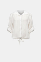 Woven Novelty Cocoon Blouse With Drawstring Hem