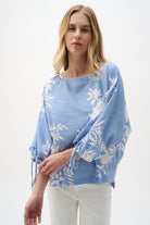 Woven Seersucker Floral Print Trapeze Top