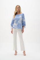 Woven Seersucker Floral Print Trapeze Top