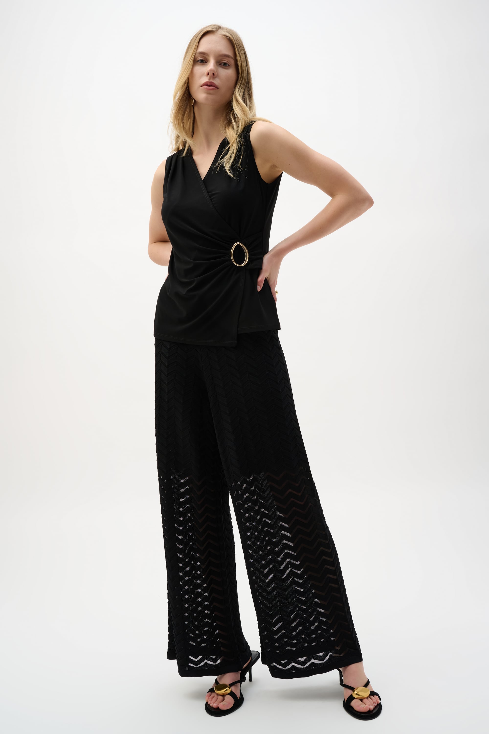 Silky Knit Fitted Wrap Top