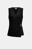 Silky Knit Fitted Wrap Top