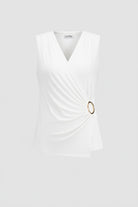 Silky Knit Fitted Wrap Top