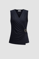Silky Knit Fitted Wrap Top