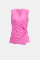 Silky Knit Fitted Wrap Top