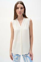 Woven Twill Straight Tunic With Pleats