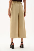 Stretch Poplin Pull-On Culotte Pants